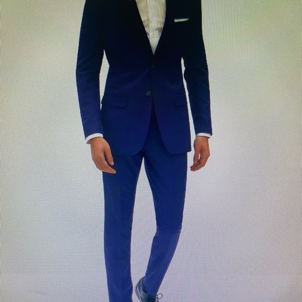 BRAND NEW (tags still on) brilliant blue suit.